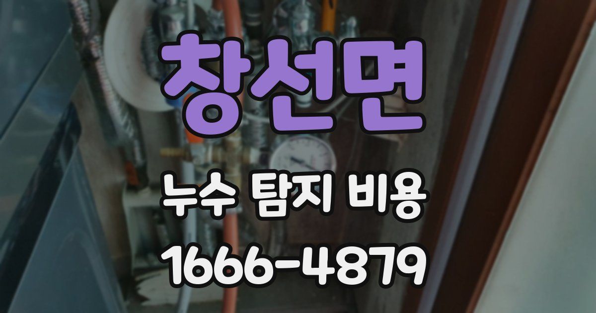 창선면 누수 탐지 비용