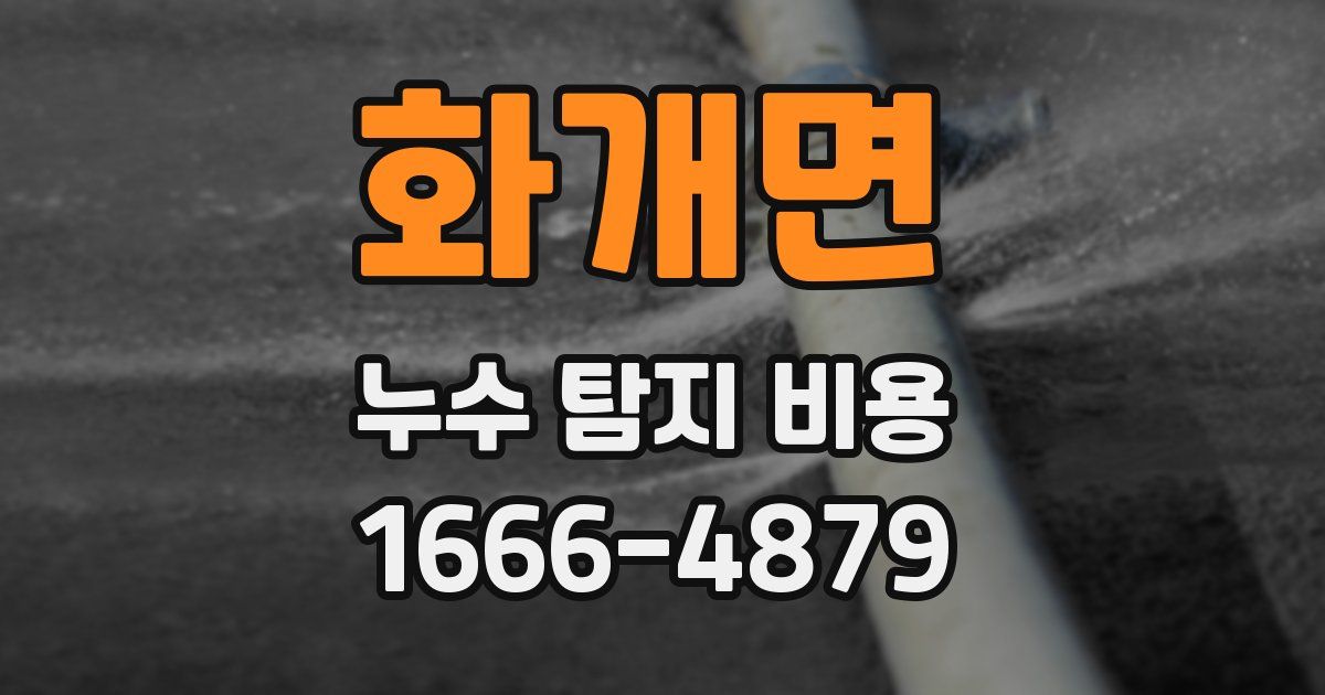 화개면 누수 탐지 비용