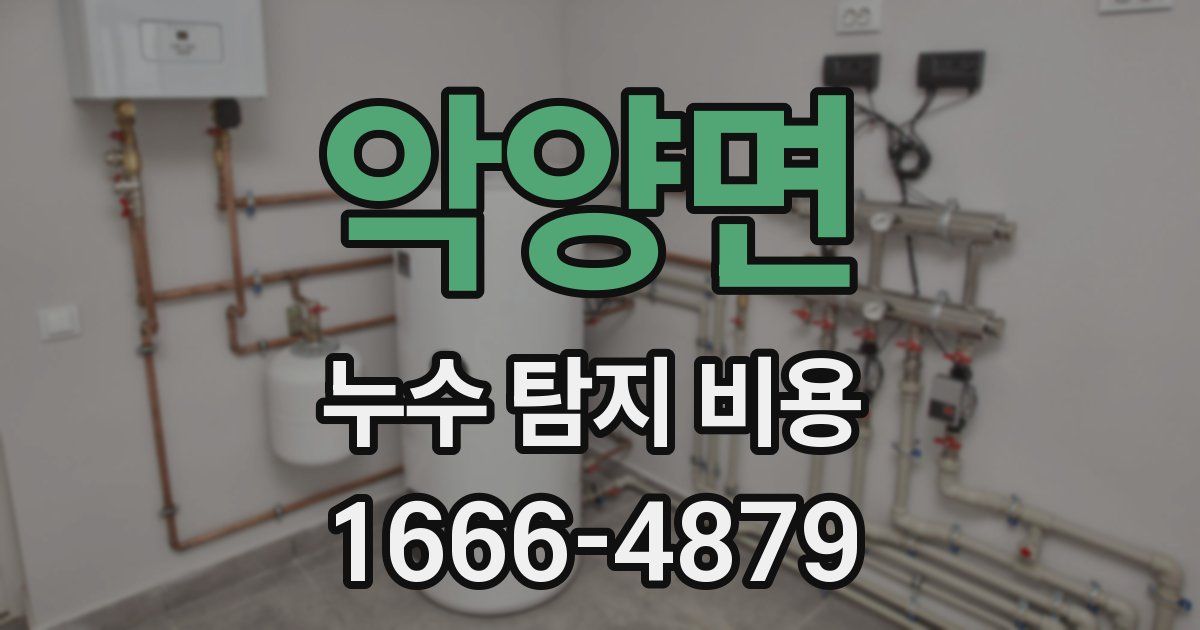 악양면 누수 탐지 비용