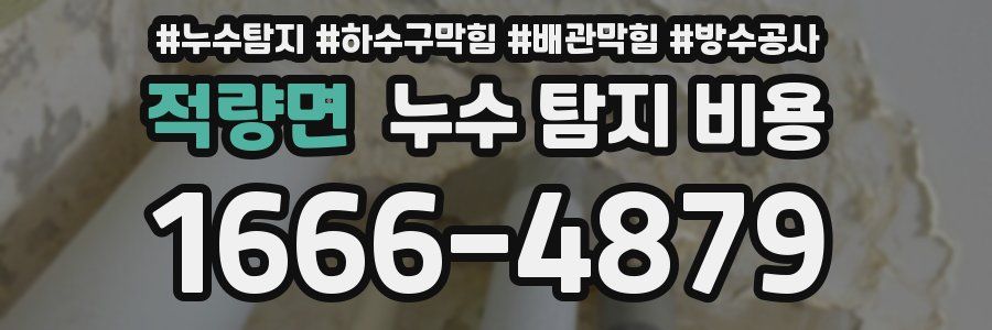 적량면 누수 탐지 비용