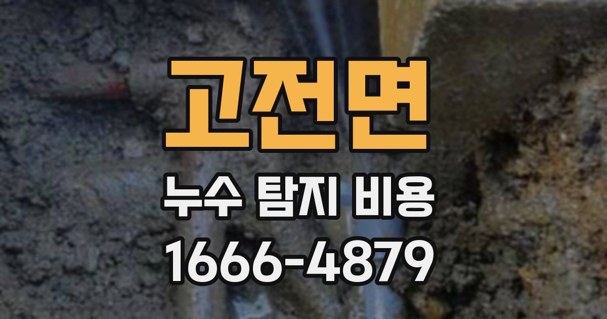 고전면 누수 탐지 비용
