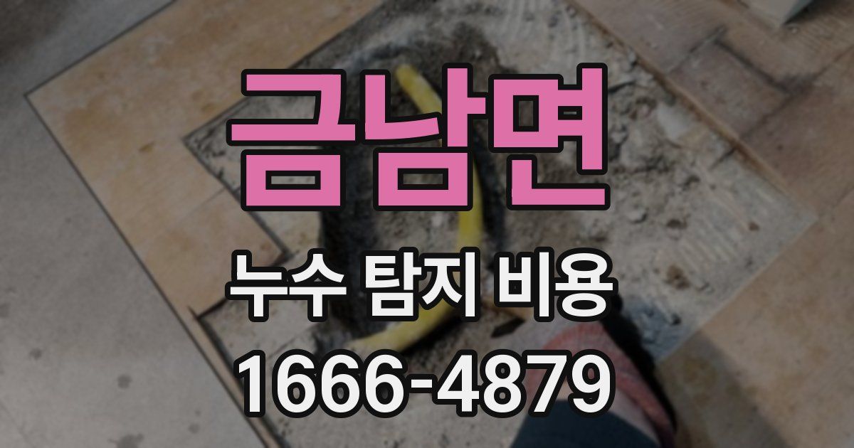 금남면 누수 탐지 비용