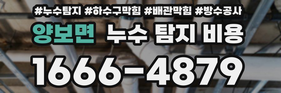 양보면 누수 탐지 비용