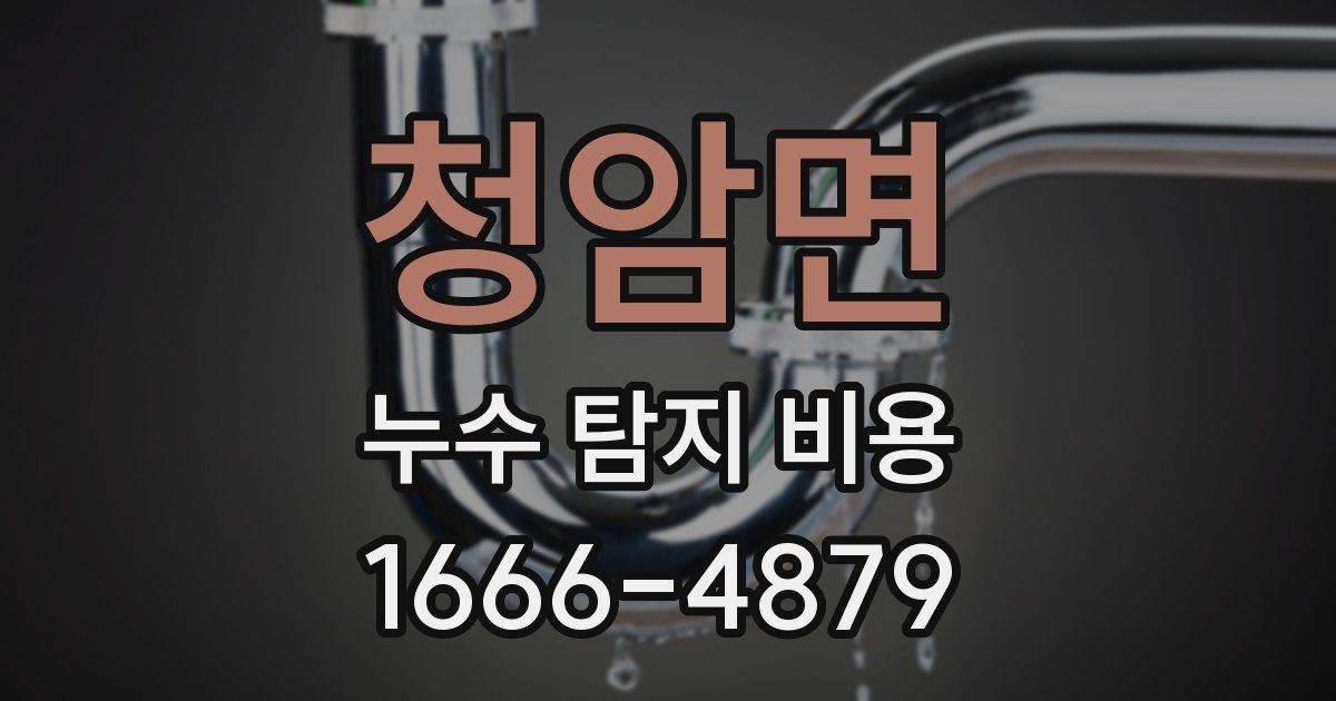 청암면 누수 탐지 비용
