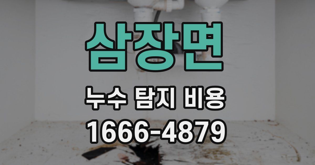 삼장면 누수 탐지 비용