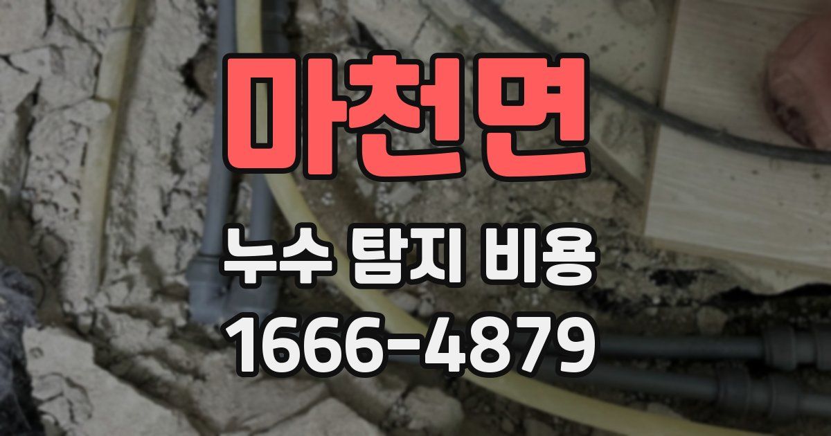 마천면 누수 탐지 비용