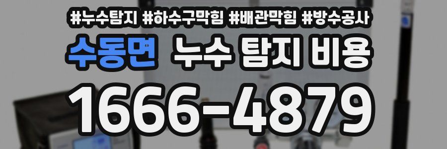수동면 누수 탐지 비용