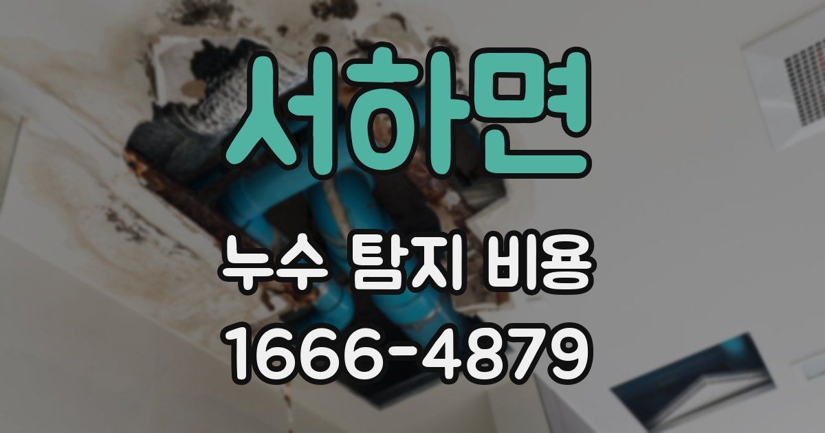 서하면 누수 탐지 비용
