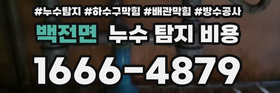 백전면 누수 탐지 비용