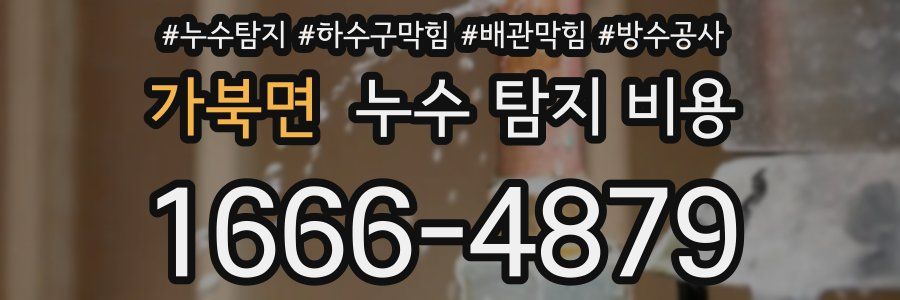 가북면 누수 탐지 비용