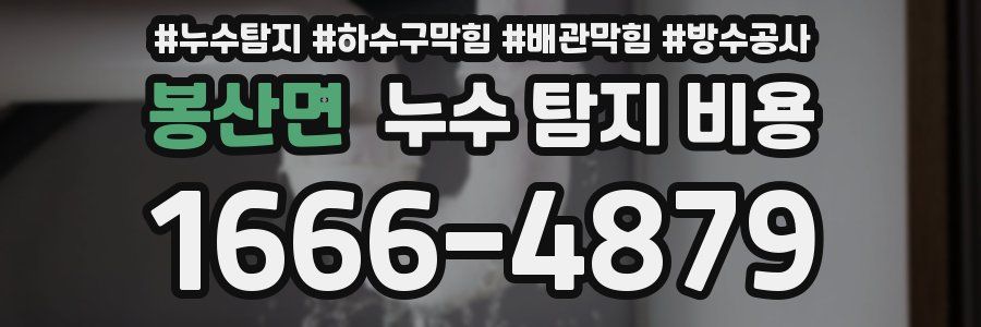 봉산면 누수 탐지 비용