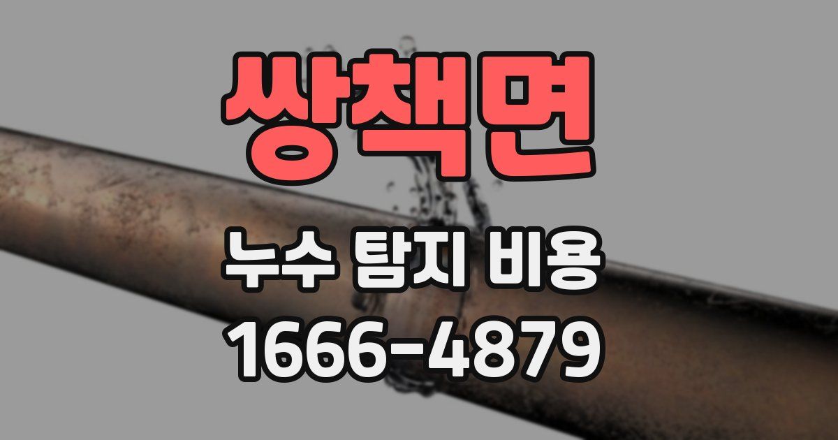 쌍책면 누수 탐지 비용