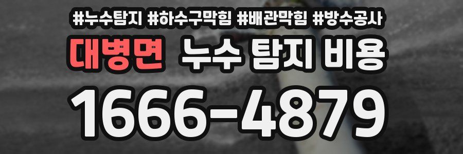 대병면 누수 탐지 비용