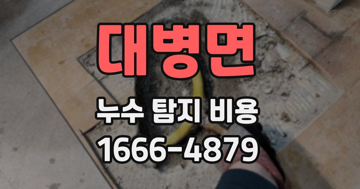 대병면 누수 탐지 비용