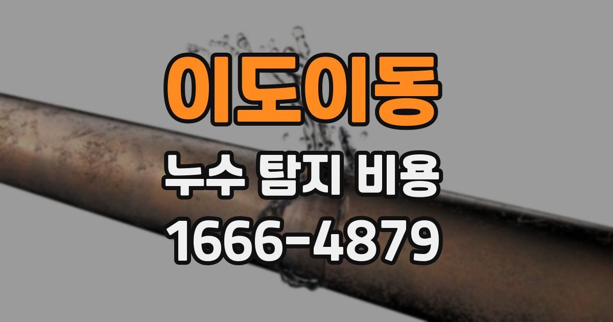 이도이동 누수 탐지 비용