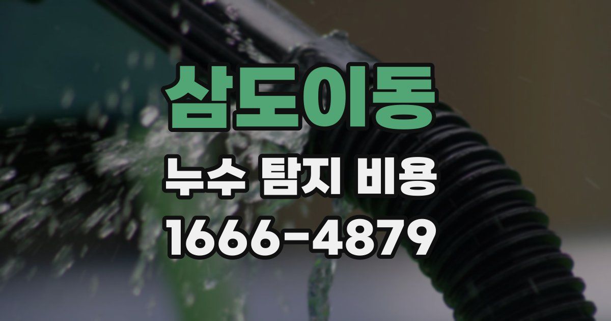 삼도이동 누수 탐지 비용