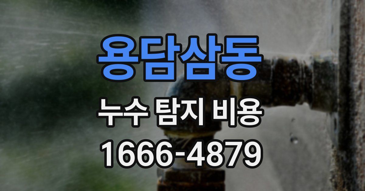 용담삼동 누수 탐지 비용