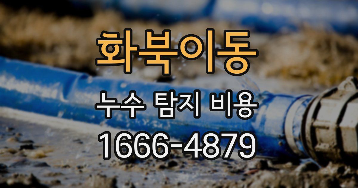 화북이동 누수 탐지 비용