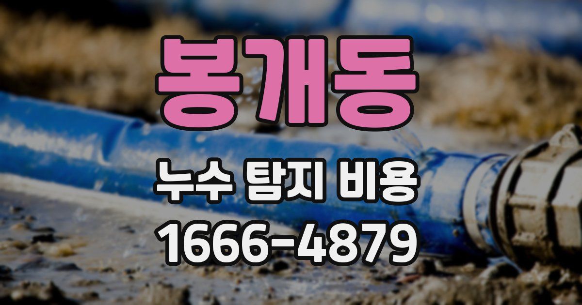 봉개동 누수 탐지 비용