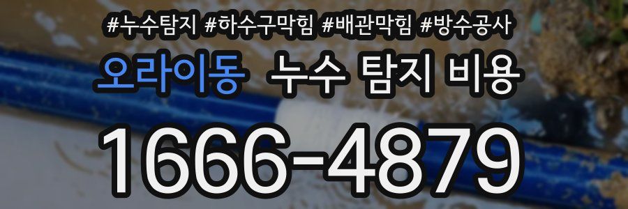 오라이동 누수 탐지 비용