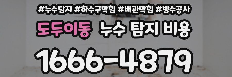 도두이동 누수 탐지 비용