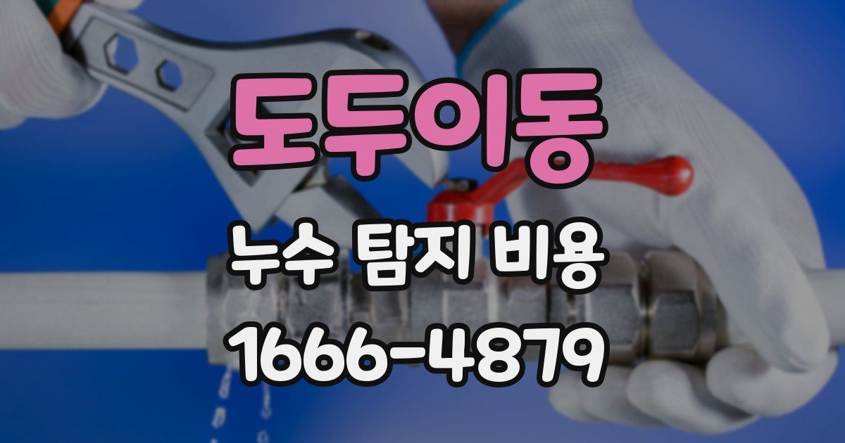 도두이동 누수 탐지 비용