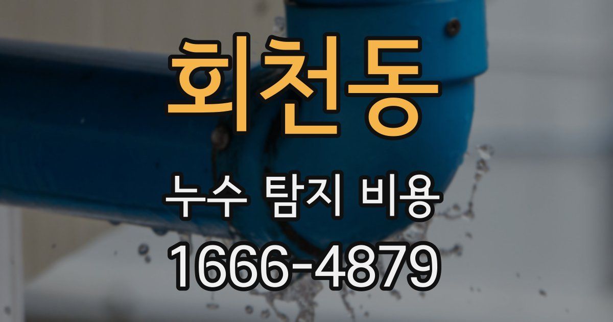 회천동 누수 탐지 비용