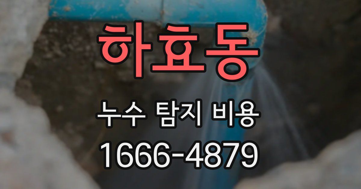 하효동 누수 탐지 비용