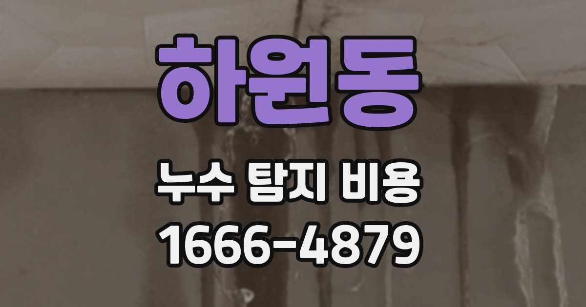 하원동 누수 탐지 비용