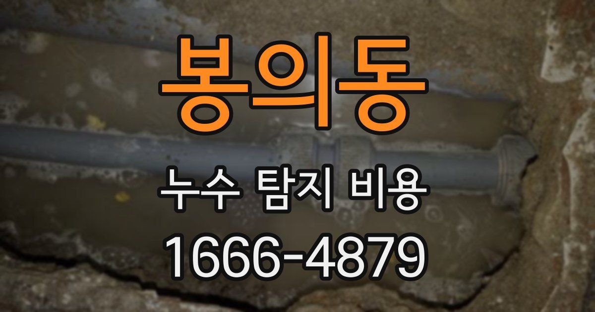 봉의동 누수 탐지 비용
