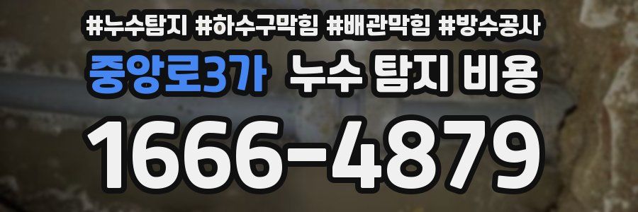 중앙로3가 누수 탐지 비용