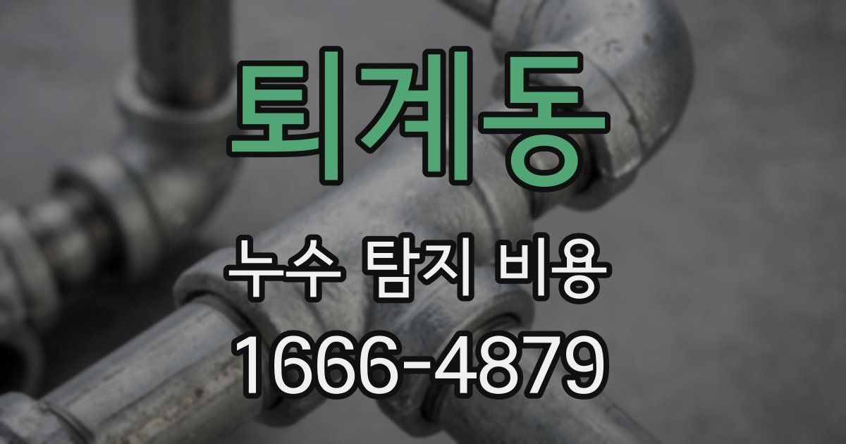 퇴계동 누수 탐지 비용