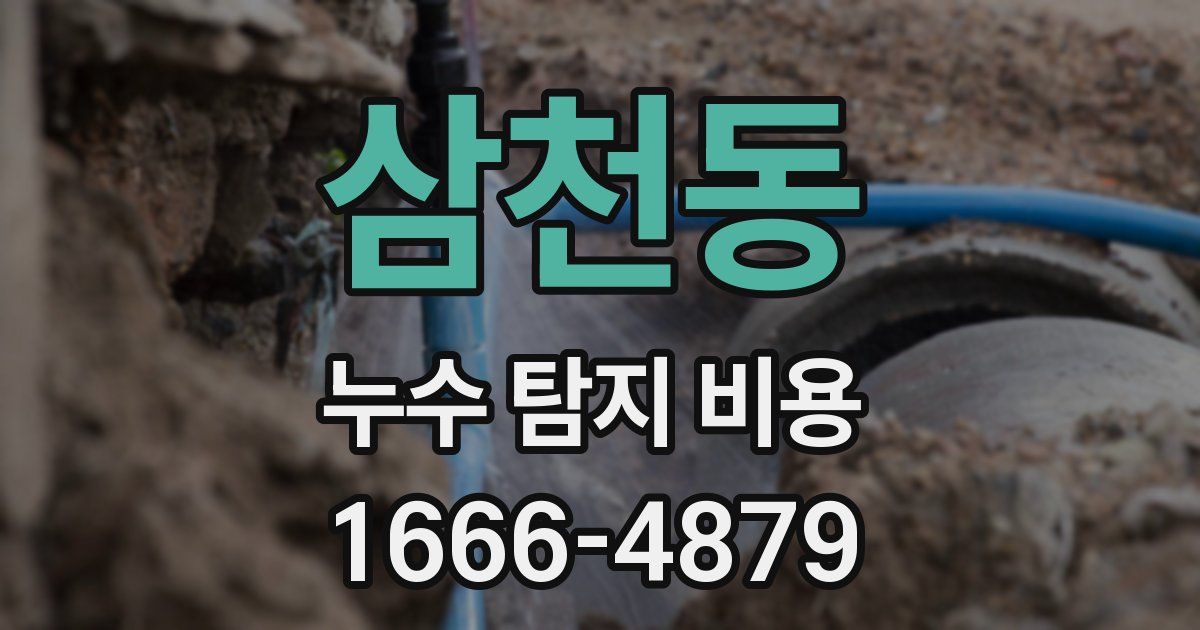 삼천동 누수 탐지 비용