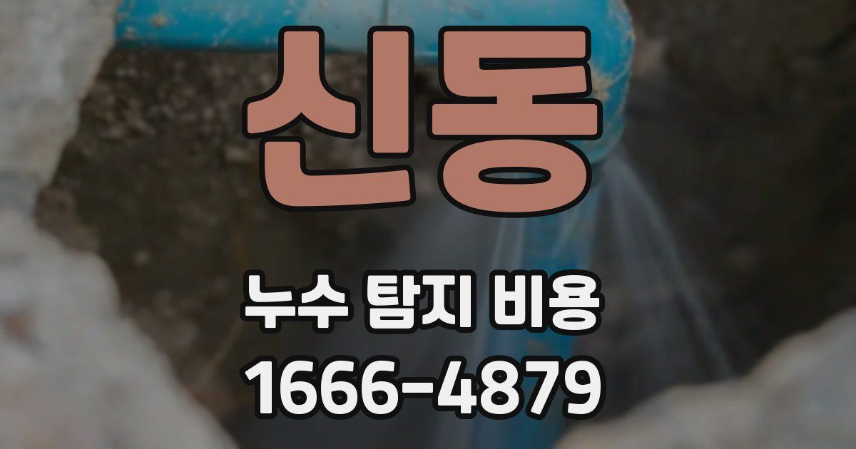 신동 누수 탐지 비용