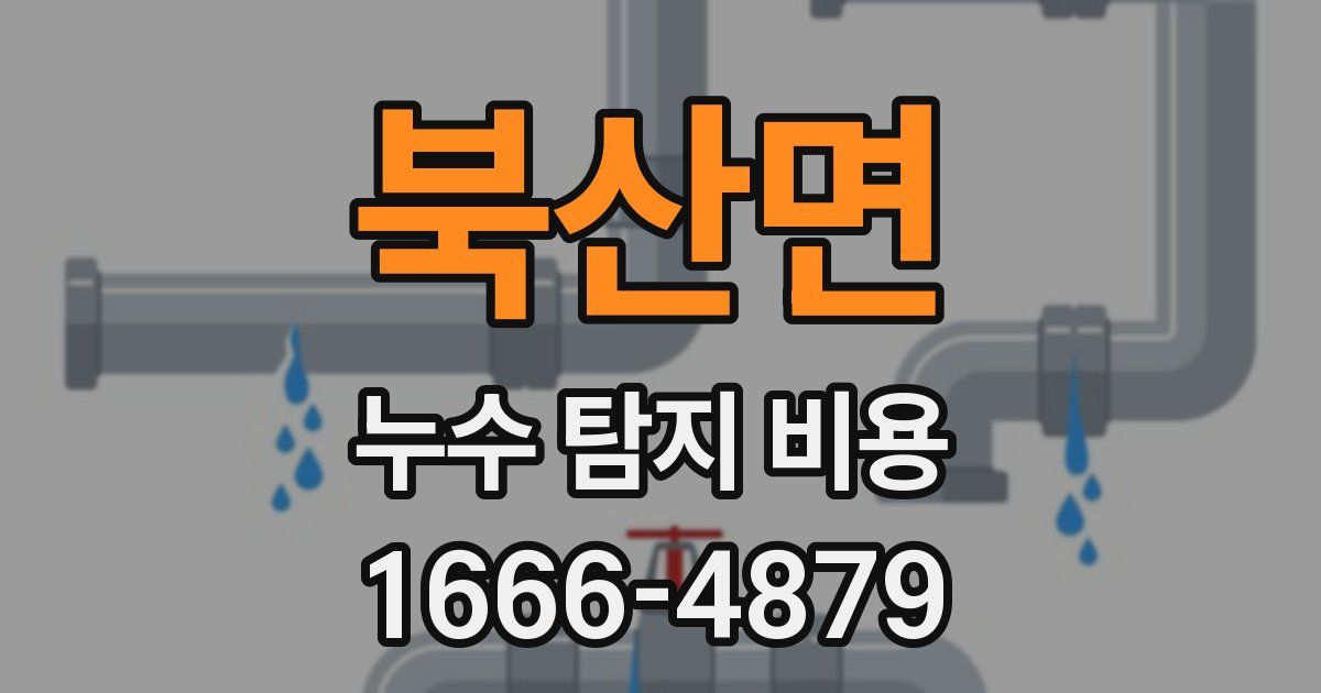 북산면 누수 탐지 비용