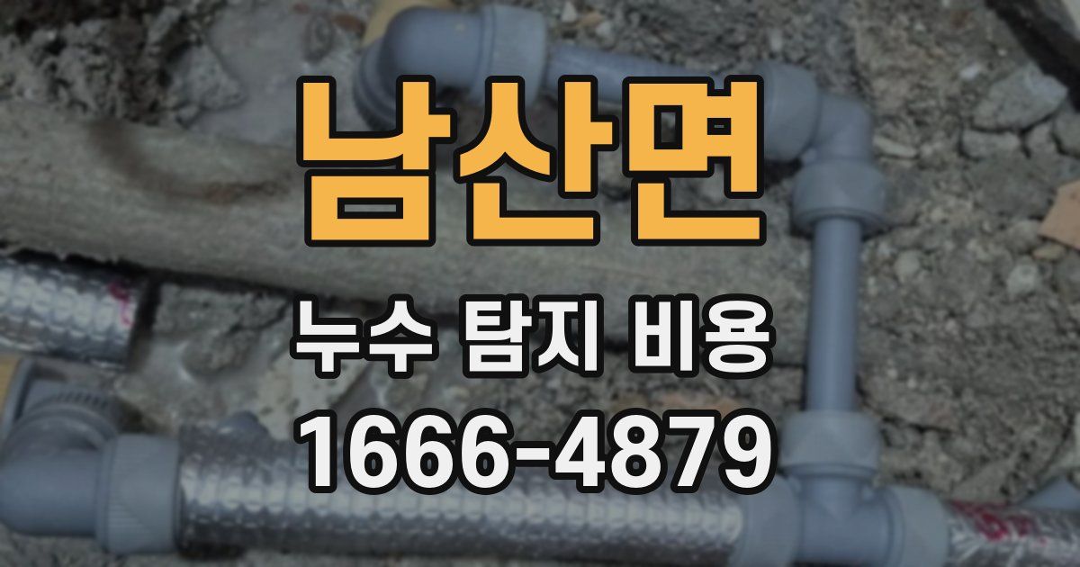 남산면 누수 탐지 비용