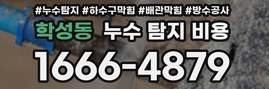 학성동 누수 탐지 비용