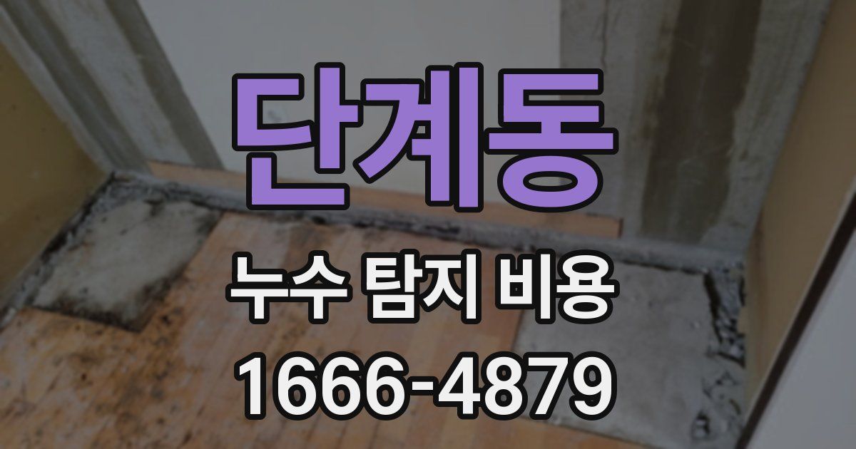 단계동 누수 탐지 비용