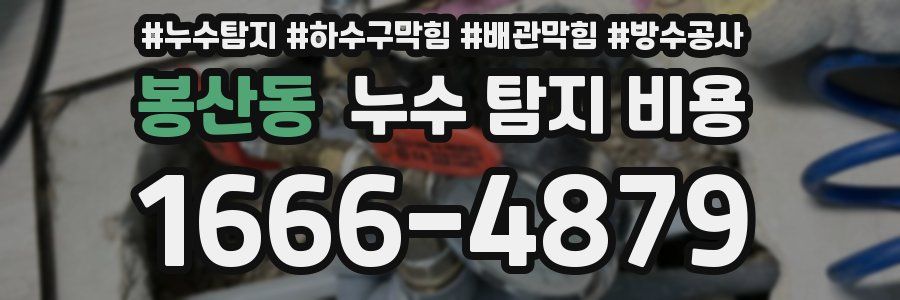 봉산동 누수 탐지 비용