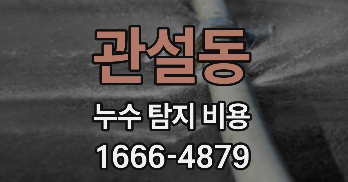 관설동 누수 탐지 비용
