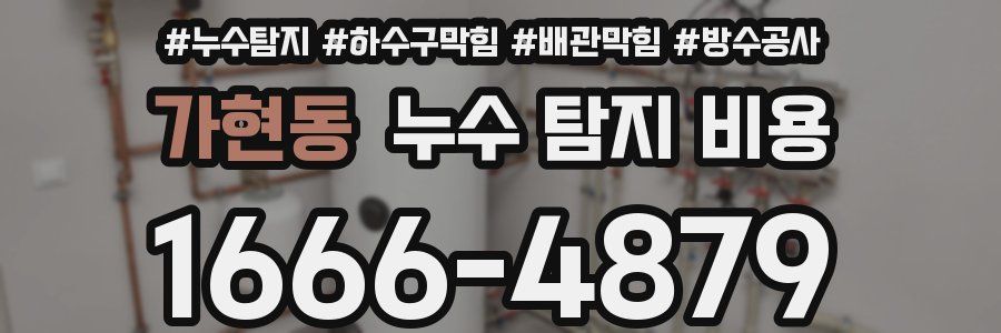 가현동 누수 탐지 비용