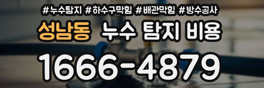 성남동 누수 탐지 비용