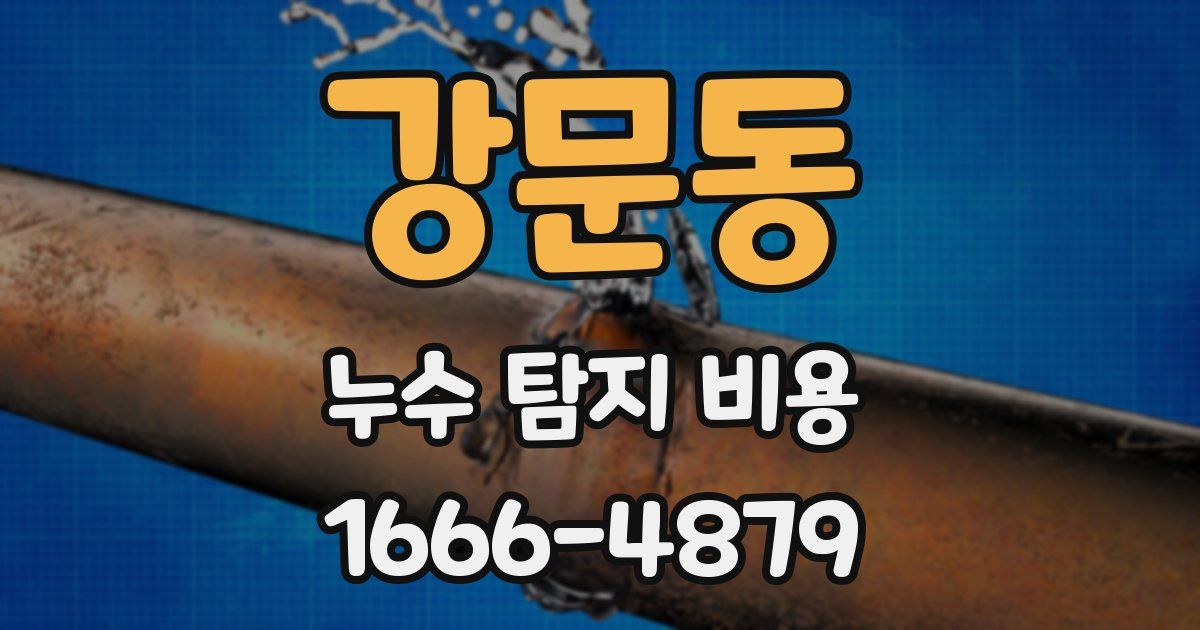 강문동 누수 탐지 비용