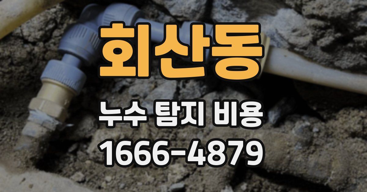 회산동 누수 탐지 비용