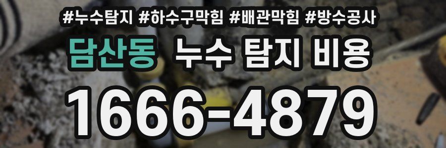담산동 누수 탐지 비용