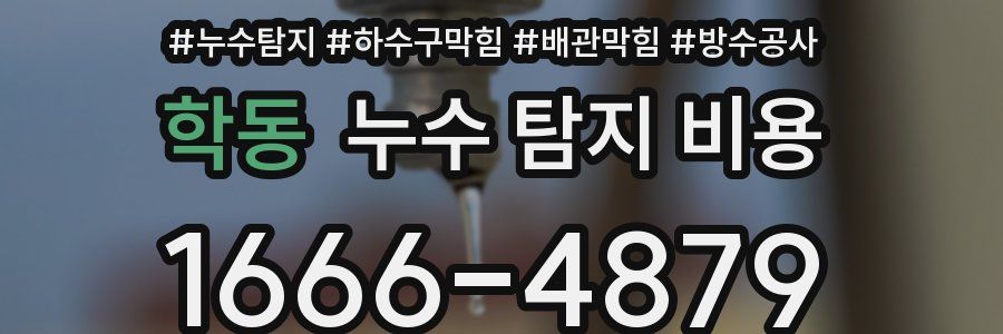 학동 누수 탐지 비용