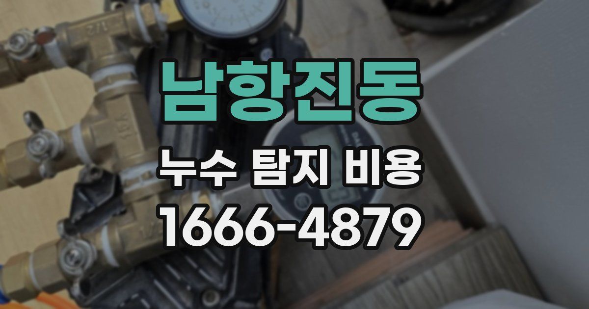 남항진동 누수 탐지 비용
