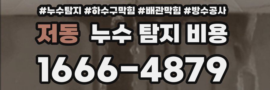 저동 누수 탐지 비용