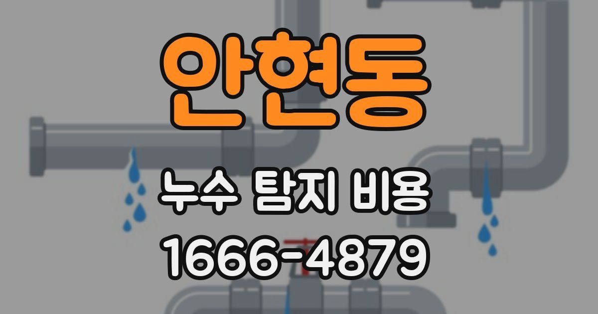 안현동 누수 탐지 비용