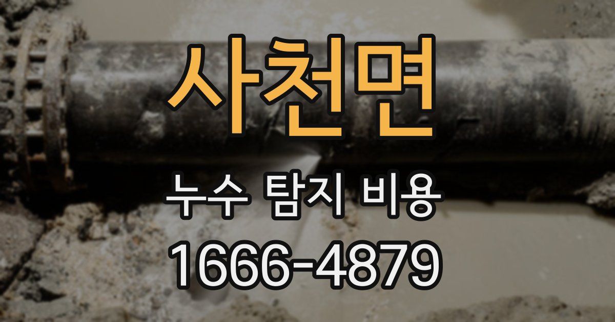 사천면 누수 탐지 비용